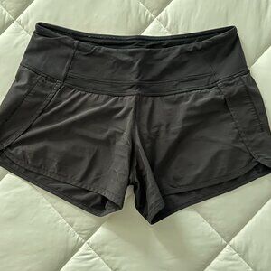 BLACK Lululemon Speed Up Lined 4" Shorts